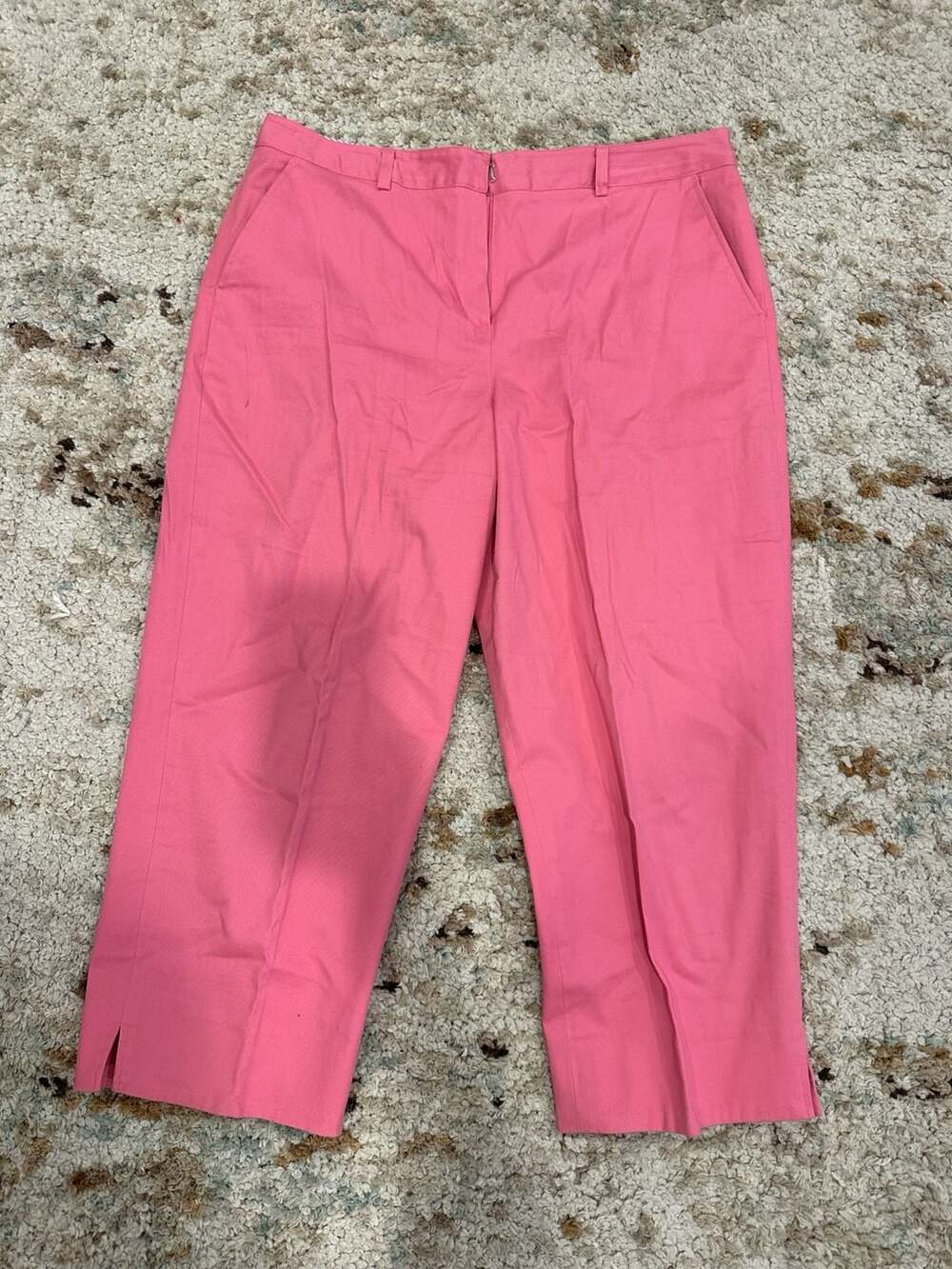 Larry Levine Stretch Pink Cropped Pants Size 16